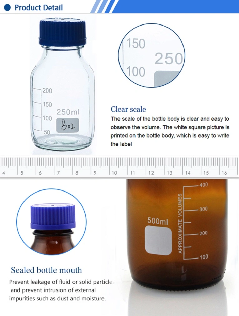 Lab Small Opening Gl45/Gl32 Screw Top Glass Media Bottle for Storage Sample